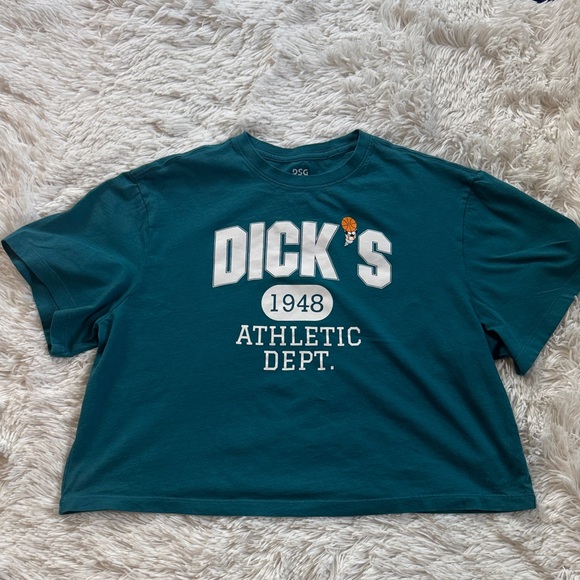 DSG Other - DSG Dick’s Sporting Goods Teal Athletic Cropped Graphic Tee Girls/Juniors Retro
